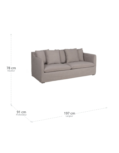 IXIA taupe sofa with loose cushions and sloping arms - image 3