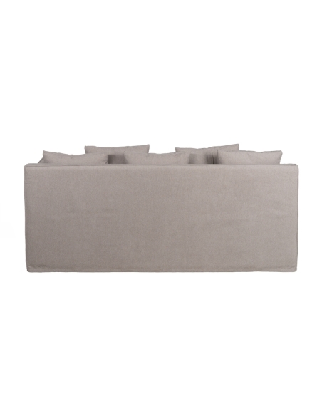Taupekleurige IXIA bank met losse kussens en schuine armen - image 5
