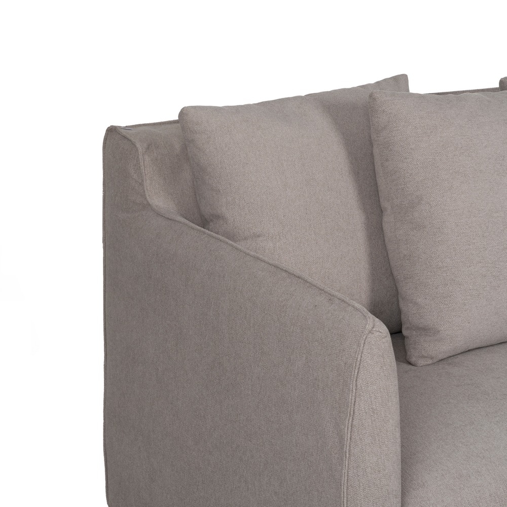 Sofá taupe IXIA com almofadas e braços inclinados - image 6