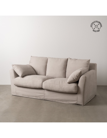 Divano beige IXIA con schienale alto e braccioli curvi - image 2