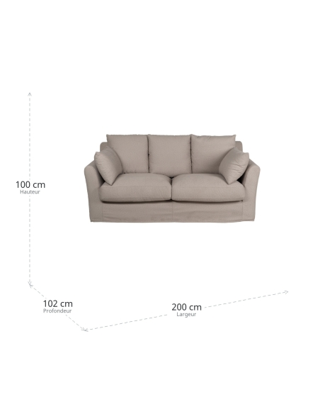 Divano beige IXIA con schienale alto e braccioli curvi - image 3
