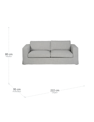 Sofá cinzento IXIA SIENA de três lugares para sala - image 3