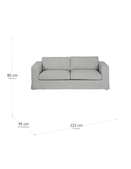 Sofá cinzento IXIA SIENA de três lugares para sala - image 3
