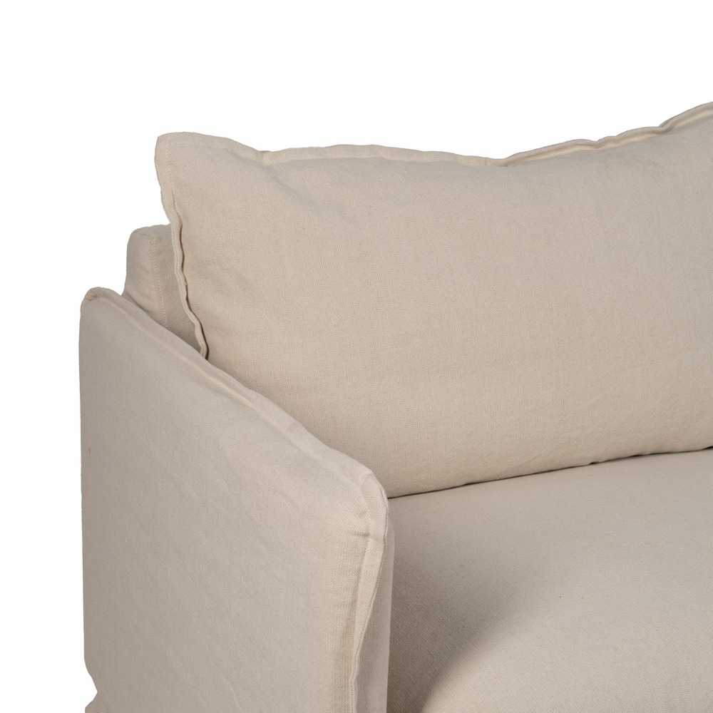 Großes cremefarbenes IXIA Dreisitzer-Sofa aus Baumwolle und Leinen - image 6