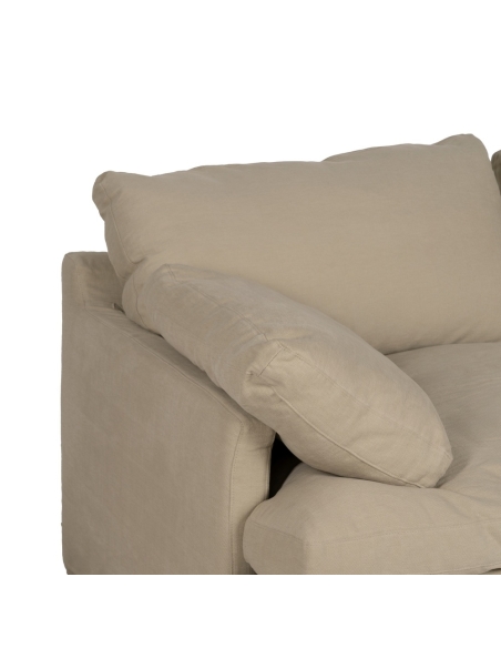 Divano beige IXIA a due posti in cotone e lino con cuscini - image 6