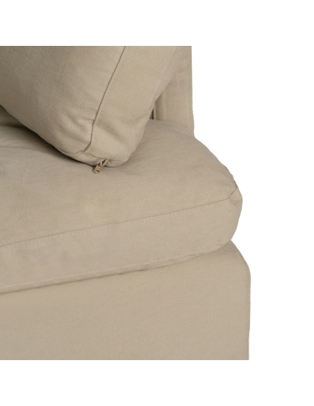 Divano beige IXIA a due posti in cotone e lino con cuscini - image 8