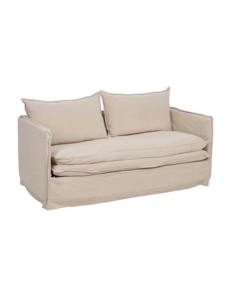 Sofá crema IXIA de dos plazas con asiento en capas - image 1