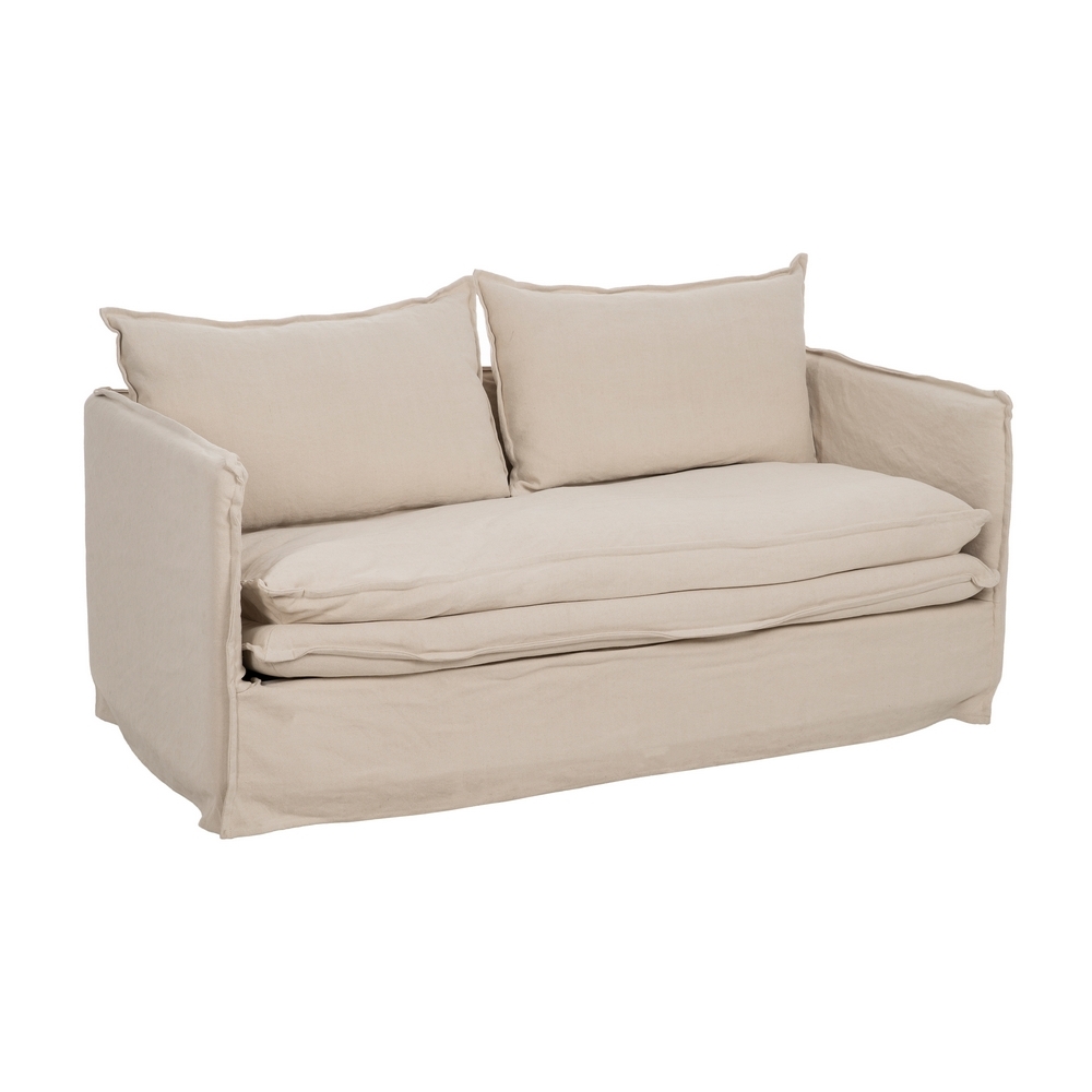Sofá crema IXIA de dos plazas con asiento en capas - image 1