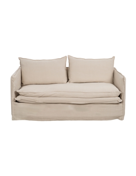 Sofá crema IXIA de dos plazas con asiento en capas - image 4