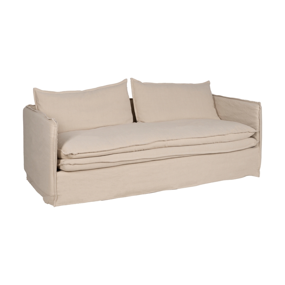 Sofá grande crema IXIA de tres plazas con asiento grueso - image 4