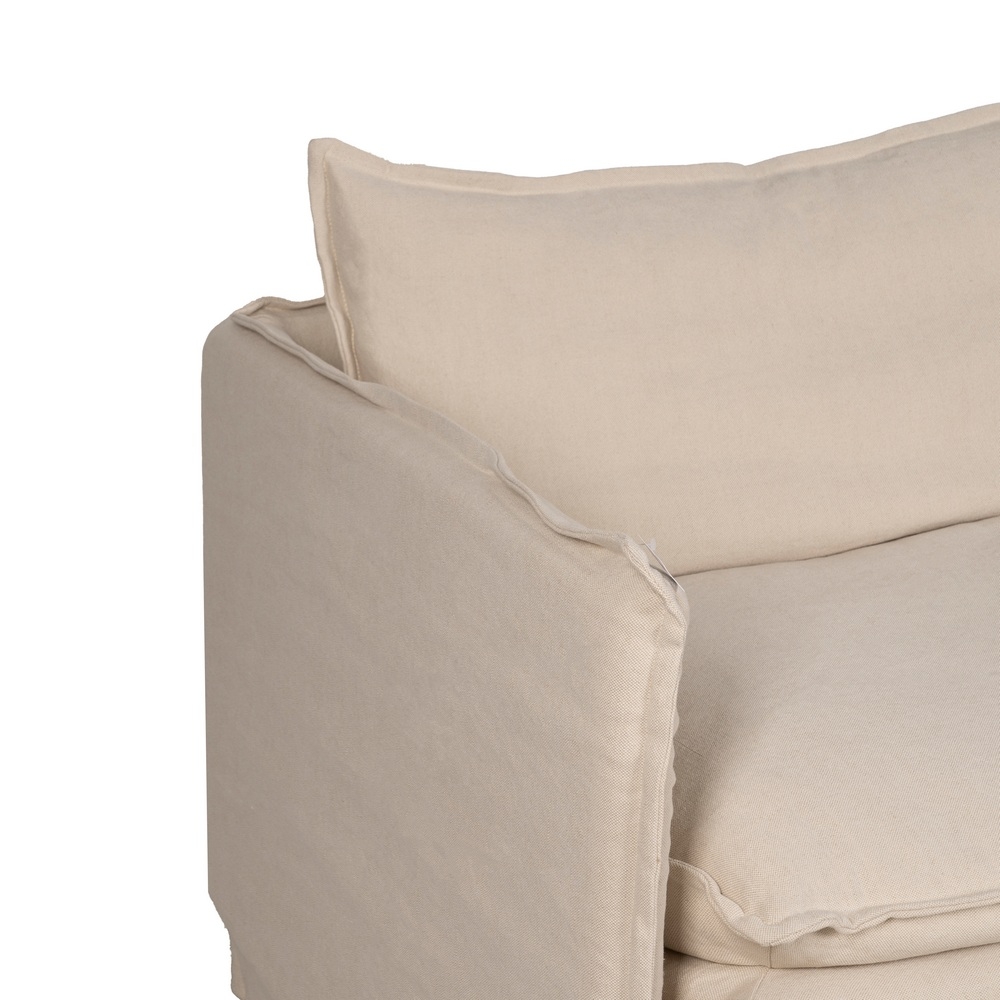 Grote crèmekleurige IXIA driezitsbank met dikke zitting - image 6