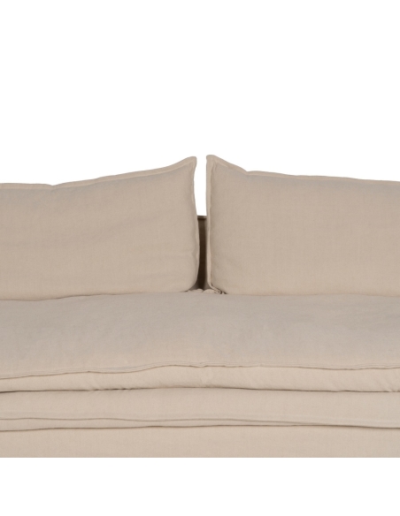 Autre vue : Grand canapé crème trois places IXIA à assise épaisse