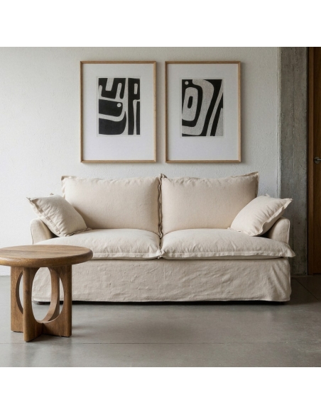 Beiges IXIA Zweisitzer-Sofa mit großzügigen Kissen - image 2