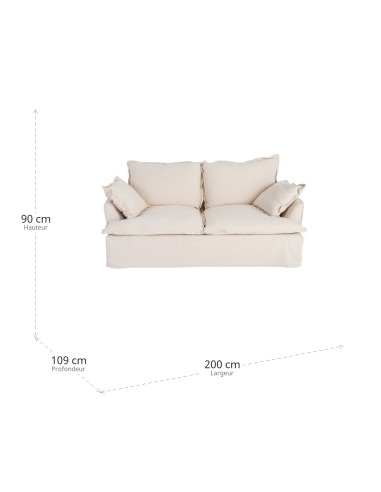 Beiges IXIA Zweisitzer-Sofa mit großzügigen Kissen - image 3