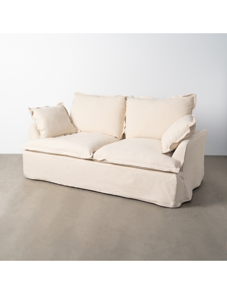 Beiges IXIA Zweisitzer-Sofa mit großzügigen Kissen - image 4