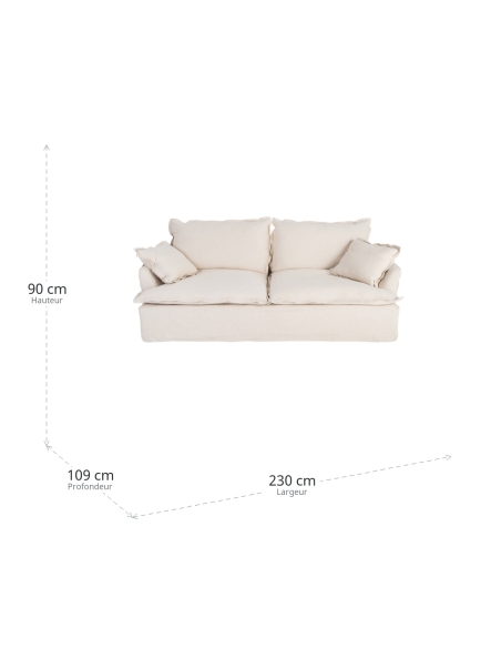 Large IXIA beige three-seat sofa with a soft back - image 3