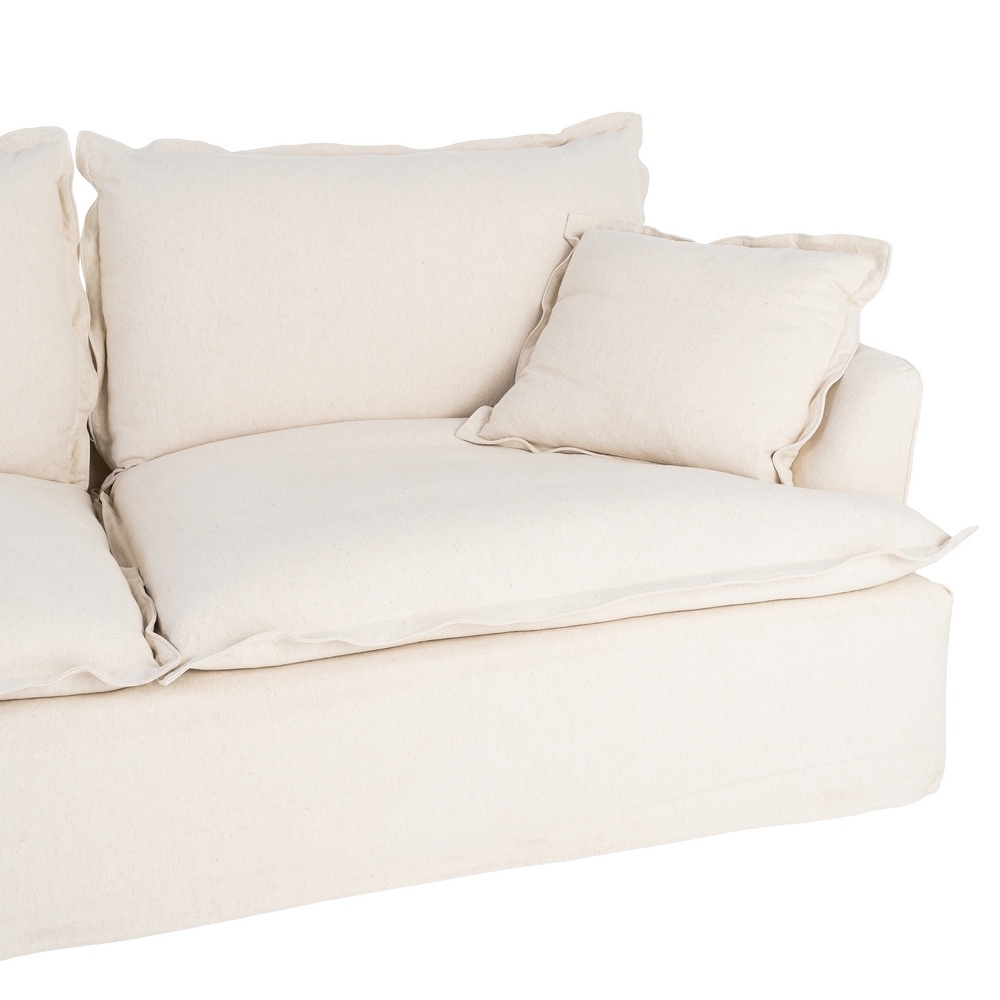 Large IXIA beige three-seat sofa with a soft back - image 6