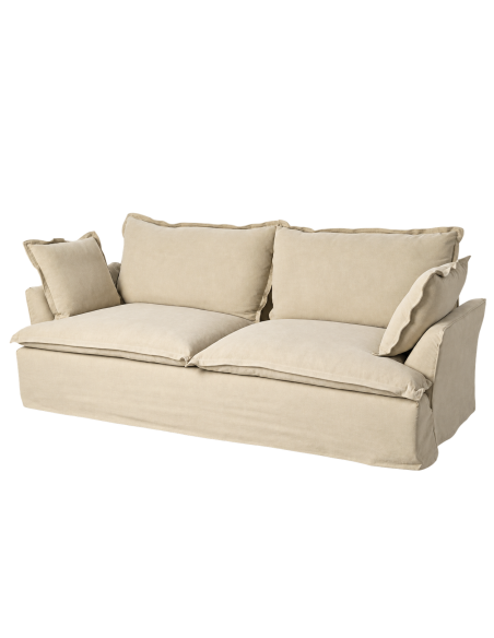 Large IXIA pale green three-seat sofa with covered base - image 1