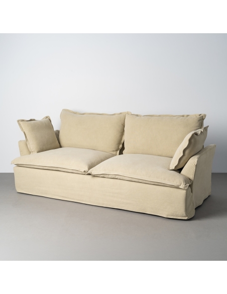 Large IXIA pale green three-seat sofa with covered base - image 2