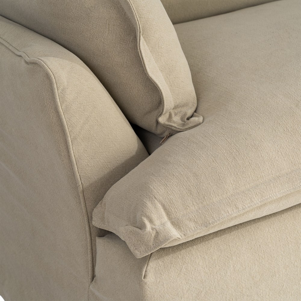 Large IXIA pale green three-seat sofa with covered base - image 7