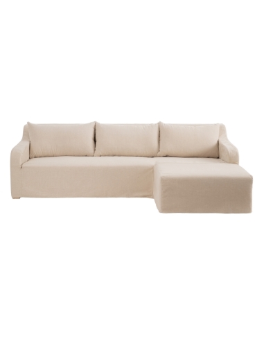 Divano chaise longue beige IXIA con seduta prolungata - image 1