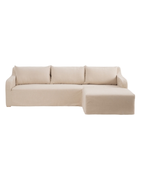 Divano chaise longue beige IXIA con seduta prolungata - image 1