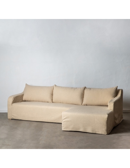 Sofá chaise longue bege IXIA com assento prolongado - image 2