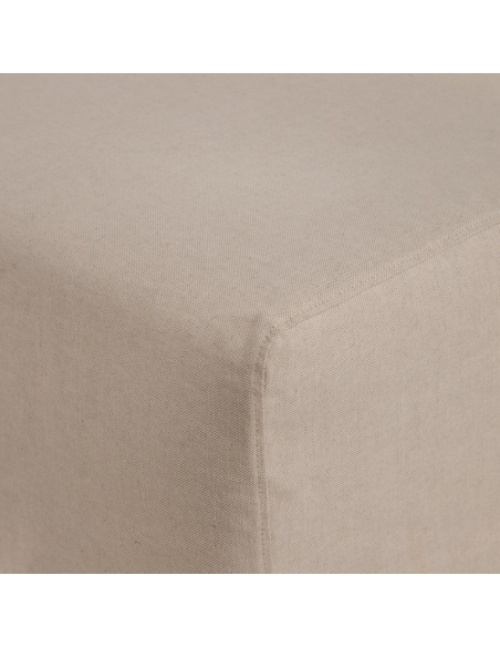 Autre vue : Canapé chaise longue beige IXIA à méridienne ample