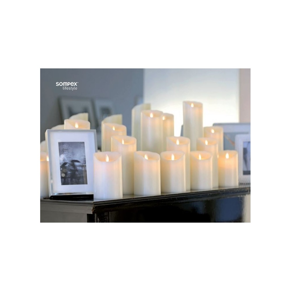 Bougie à LED Sompex blanche 23 cm (télécommandable)