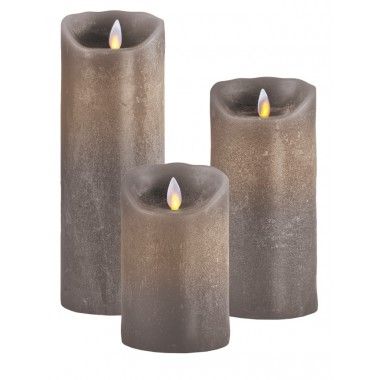 Sompex taupe led vela 23 cm (controle remoto) 2