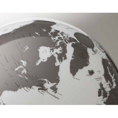 Leuchtende Erdkugel Schwarzes weißes Design auf schwarzem Basis 2