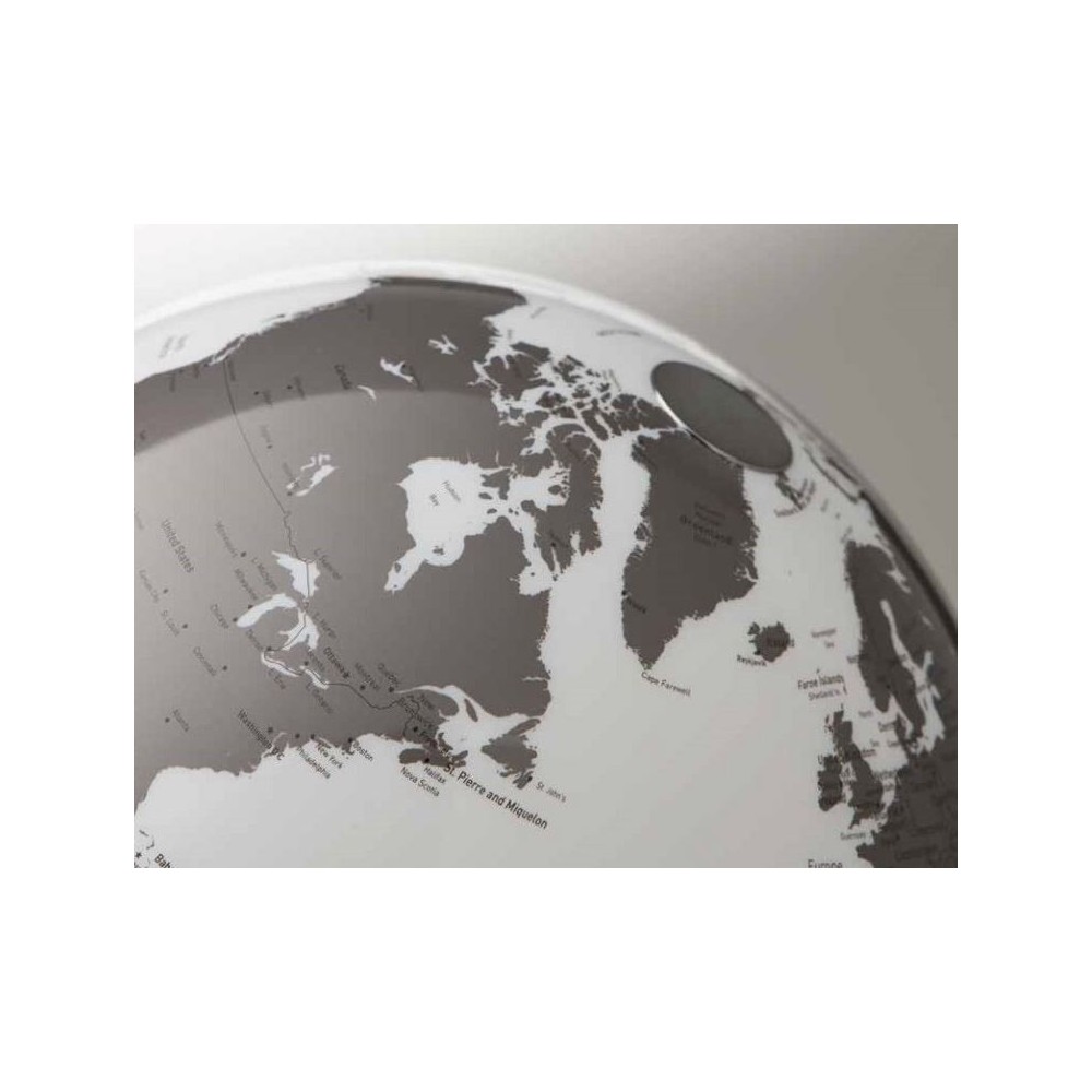 Earth's luminous design black white on black base