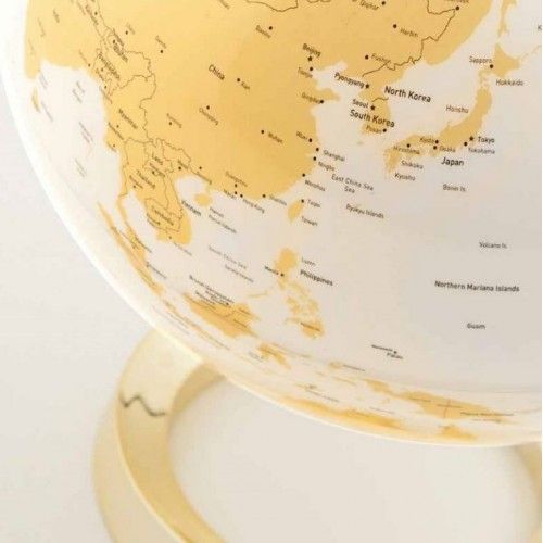 Globo Luminous Terra Design Ouro Branco No Carrinho Dourado