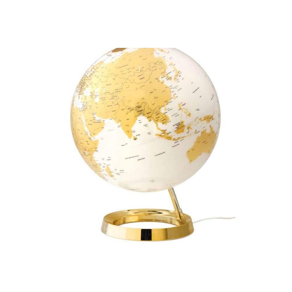 Globo Luminous Terra Design Ouro Branco No Carrinho Dourado