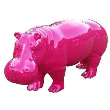 Estátua Hippopotamus Fuchsia Grand Model