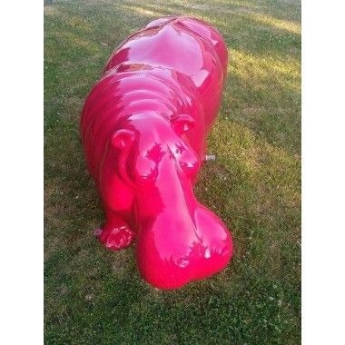 Estátua Hippopotamus Fuchsia Grand Model 2