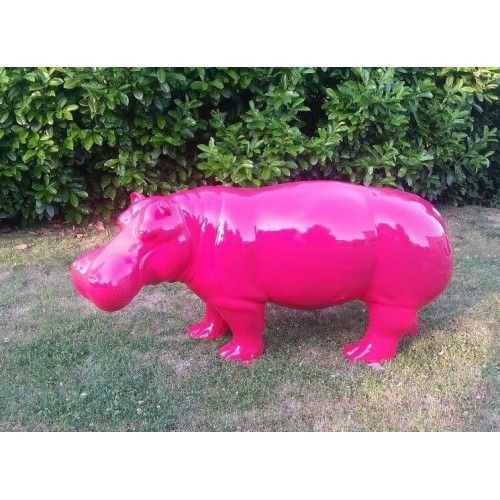 Statue Hippopotamus Fuchsia Grand Model