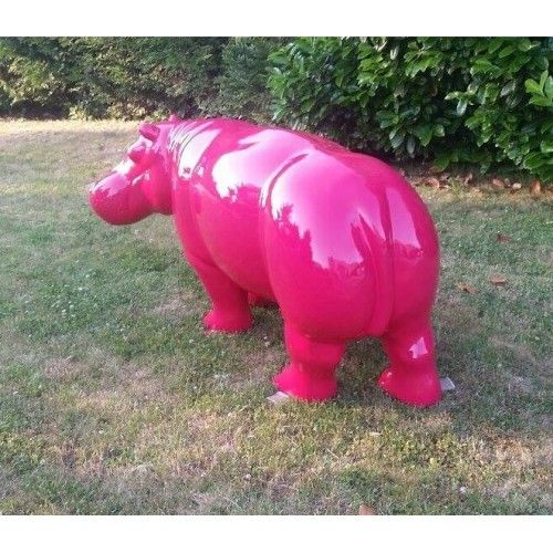 Statue Hippopotamus Fuchsia Grand Model
