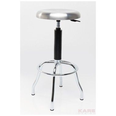 Brushed steel design stool