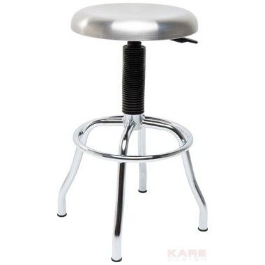 Brushed steel design stool