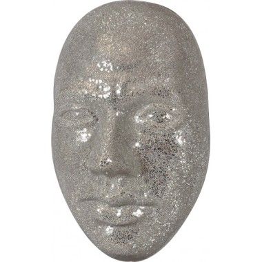 3D-Gesichtsmauer-Mosaik-Silberspiegel 66 cm 