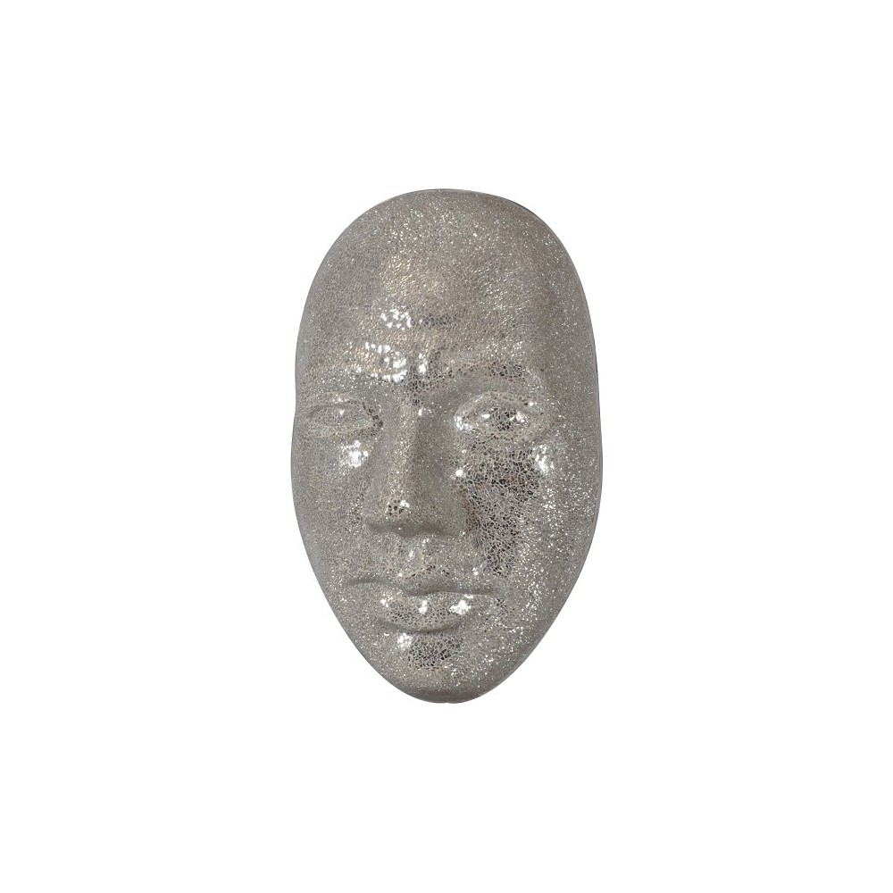 3D-Gesichtsmauer-Mosaik-Silberspiegel 66 cm 