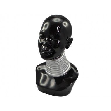 Busto de prata preto decorativo africano