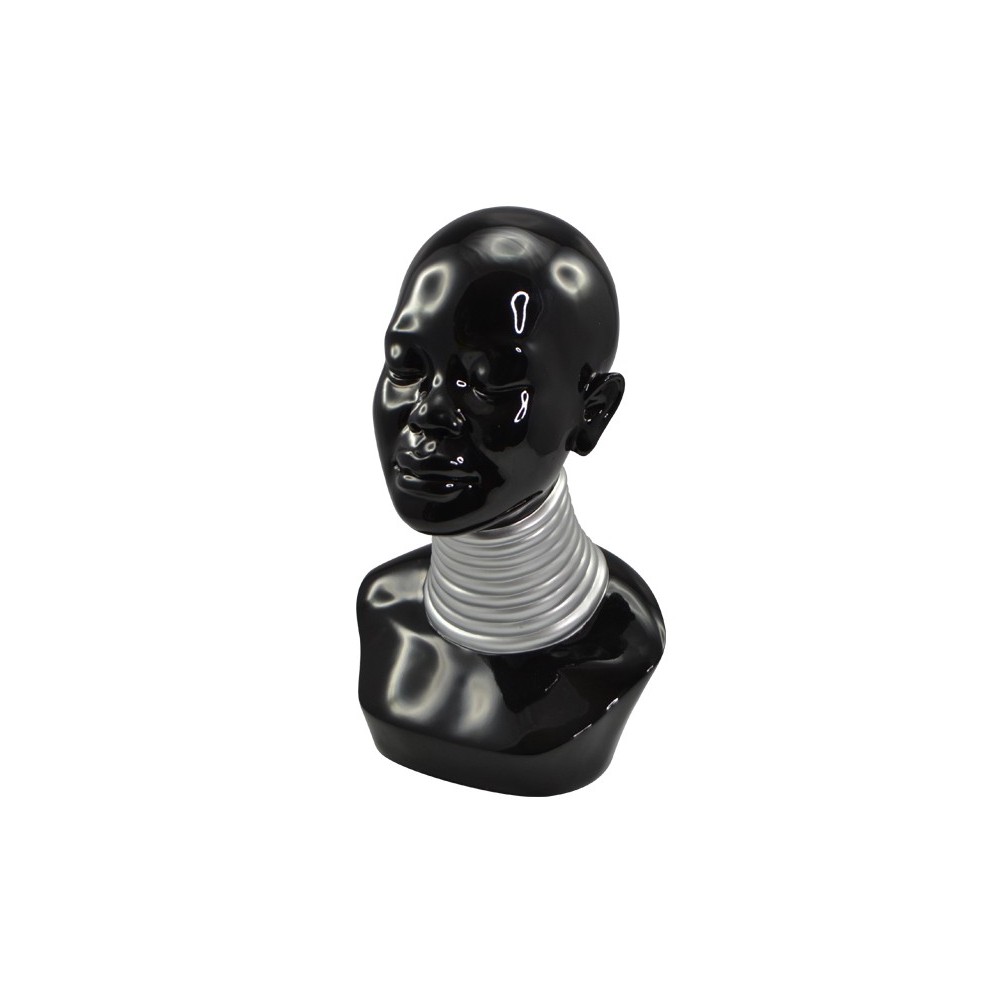 African decorative black silver bust