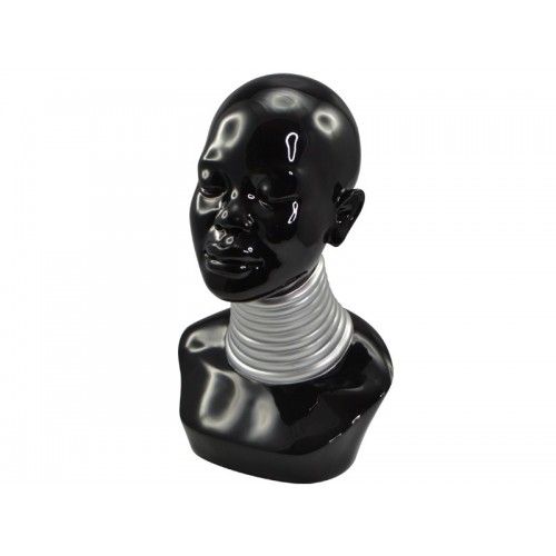 African decorative black silver bust