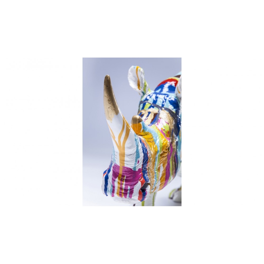 Statue Déco Rhinocéros multicouleur