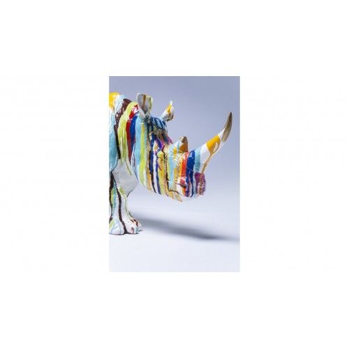 Statua decorativa di rinoceronte multicolore