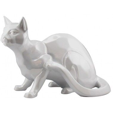 Assento de gato decorativo branco 
