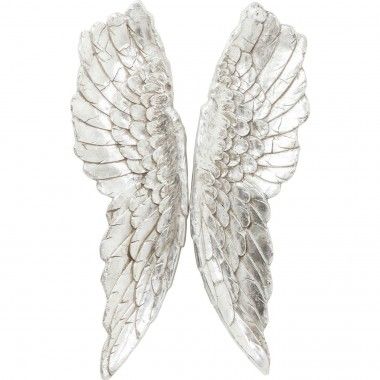 Asas de anjo da parede decorativa de prata