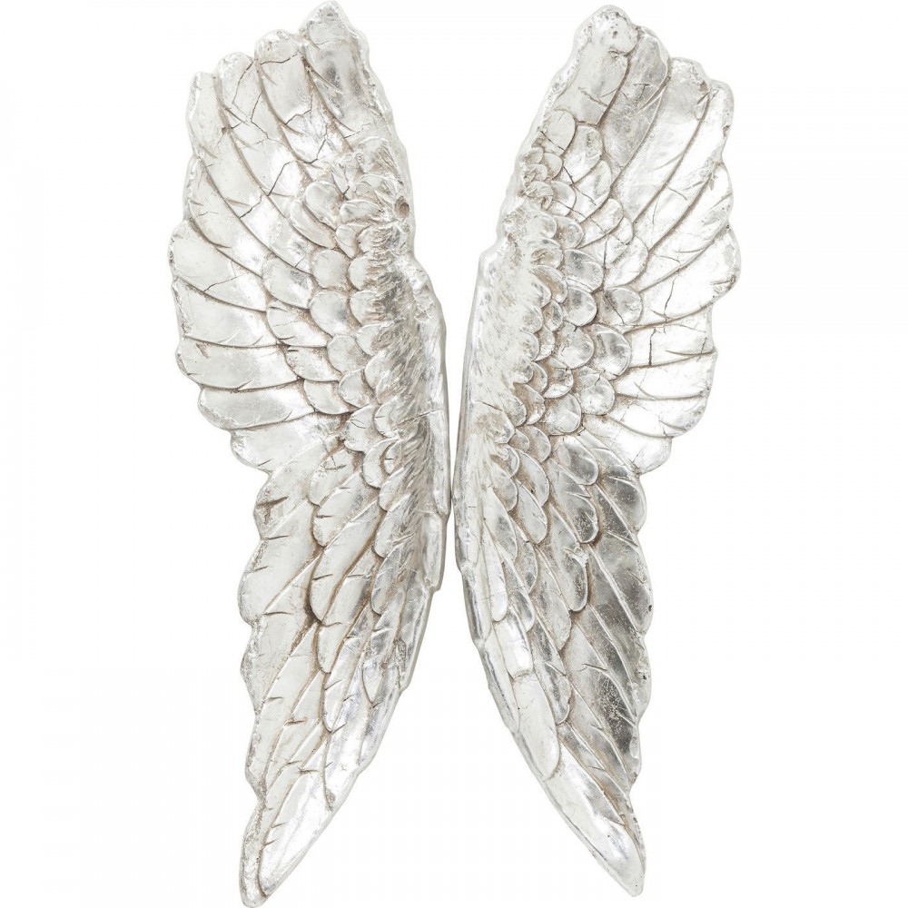 Asas de anjo da parede decorativa de prata